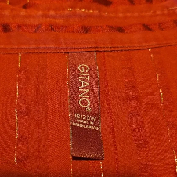 Gitano Y2K Red 3/4 Sleeve Top 18/20 - Picture 4 of 5